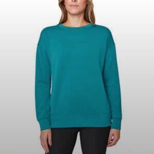 Mondetta Ladies' Scuba Long Sleeve Crewneck Sweatshirt Teal Women's Medium M EUC